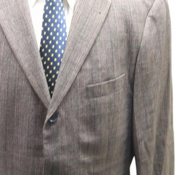 Hugo Boss Men Blazer Cashmere Wool 44R Window Pane plaid Dark Brown 3 Buttons - Picture 7 of 11